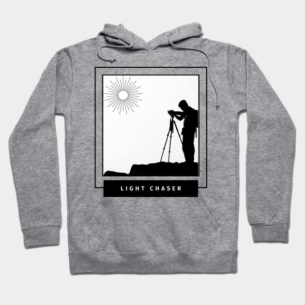 Light chaser photographer and sun design with mountains for nature photographers Hoodie by BlueLightDesign